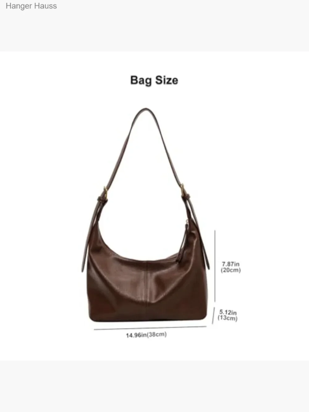 Vegan Leather Hobo Crossbody Shoulder Bag Slouchy Purse